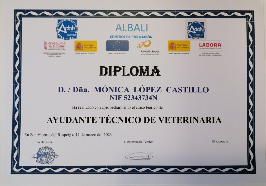 Ayudante técnico veterinaria